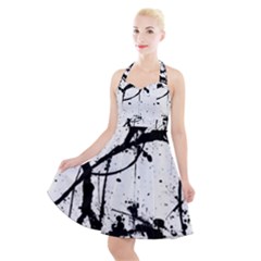 Inksplats Halter Party Swing Dress 