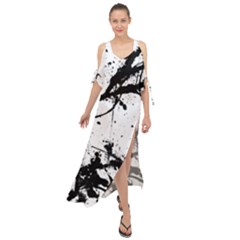 Inksplats Maxi Chiffon Cover Up Dress