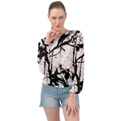 Inksplats Banded Bottom Chiffon Top by SpinnyChairDesigns