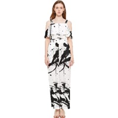 Inksplats Draped Sleeveless Chiffon Jumpsuit