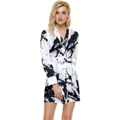 Inksplats Long Sleeve Satin Robe by SpinnyChairDesigns