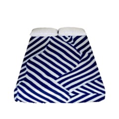 Blue And White Abstract Stripes Fitted Sheet (full/ Double Size)