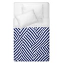 Blue and White Abstract Stripes Duvet Cover (Single Size) View1