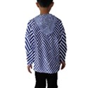 Blue and White Abstract Stripes Kids  Hooded Windbreaker View2