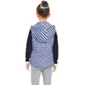 Blue and White Abstract Stripes Kids  Hooded Puffer Vest View2