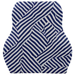 Blue And White Abstract Stripes Car Seat Velour Cushion 