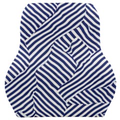 Blue And White Abstract Stripes Car Seat Back Cushion 