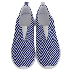 Blue And White Abstract Stripes No Lace Lightweight Shoes