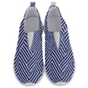 Blue and White Abstract Stripes No Lace Lightweight Shoes View1