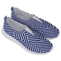 Blue and White Abstract Stripes No Lace Lightweight Shoes View3