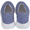 Blue and White Abstract Stripes No Lace Lightweight Shoes View4