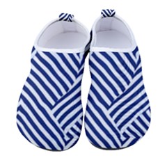 Blue And White Abstract Stripes Kids  Sock-style Water Shoes