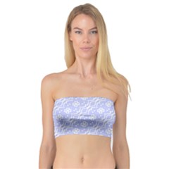 Light Purple And White Floral Pattern Bandeau Top