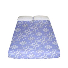 Light Purple And White Floral Pattern Fitted Sheet (full/ Double Size)