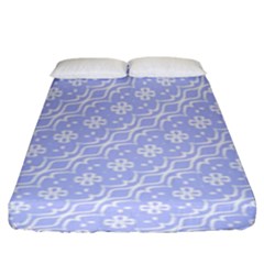 Light Purple And White Floral Pattern Fitted Sheet (king Size)