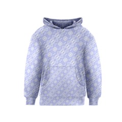 Light Purple And White Floral Pattern Kids  Pullover Hoodie