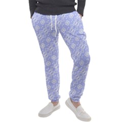 Light Purple And White Floral Pattern Men s Jogger Sweatpants