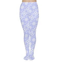 Light Purple And White Floral Pattern Tights