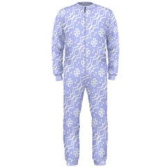 Light Purple And White Floral Pattern Onepiece Jumpsuit (men)