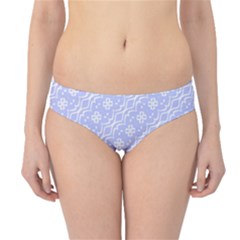 Light Purple And White Floral Pattern Hipster Bikini Bottoms