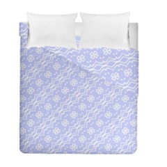 Light Purple And White Floral Pattern Duvet Cover Double Side (full/ Double Size)