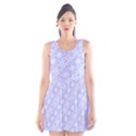 Light purple and white floral pattern Scoop Neck Skater Dress View1