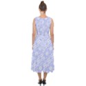 Light purple and white floral pattern Midi Tie-Back Chiffon Dress View2