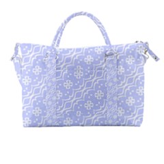 Light Purple And White Floral Pattern Carry-on Travel Shoulder Bag