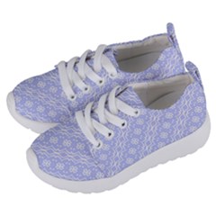 Light Purple And White Floral Pattern Kids  Lightweight Sports Shoes