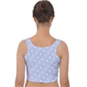 Light purple and white floral pattern Velvet Crop Top View2