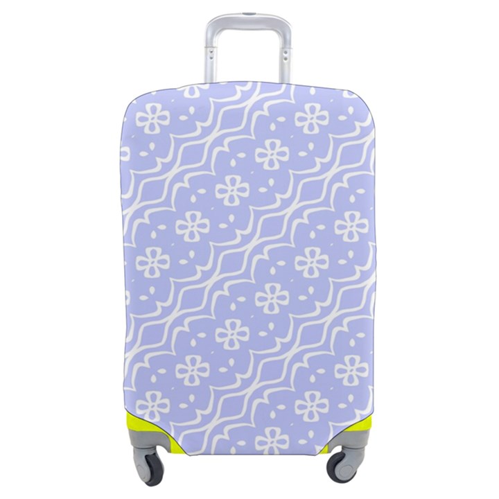 Light purple and white floral pattern Luggage Cover (Medium)