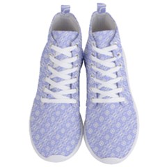 Light Purple And White Floral Pattern Men s Lightweight High Top Sneakers