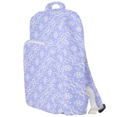 Light Purple And White Floral Pattern Double Compartment Backpack