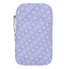 Light Purple And White Floral Pattern Waist Pouch (large)