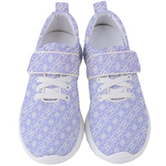 Light Purple And White Floral Pattern Women s Velcro Strap Shoes