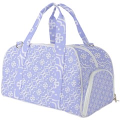 Light Purple And White Floral Pattern Burner Gym Duffel Bag