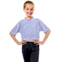 Light purple and white floral pattern Kids Mock Neck T-Shirt View1