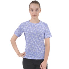 Light Purple And White Floral Pattern Women s Sport Raglan T-shirt