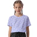 Light purple and white floral pattern Kids  Basic T-Shirt View1