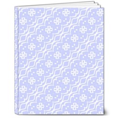 Light Purple And White Floral Pattern 8  X 10  Hardcover Notebook