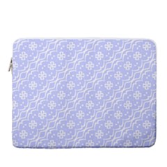 Light Purple And White Floral Pattern 15  Vertical Laptop Sleeve Case With Pocket