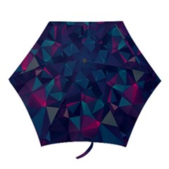 Turquoise Abstract Black Galaxy Pattern Turquoise Mini Folding Umbrellas