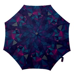 Turquoise Abstract Black Galaxy Pattern Turquoise Hook Handle Umbrellas (large)