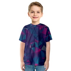 Turquoise Abstract Black Galaxy Pattern Turquoise Kids  Sport Mesh T-shirt