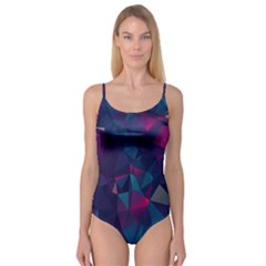 Turquoise Abstract Black Galaxy Pattern Turquoise Camisole Leotard 