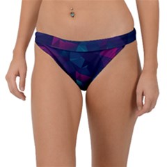 Turquoise Abstract Black Galaxy Pattern Turquoise Band Bikini Bottoms