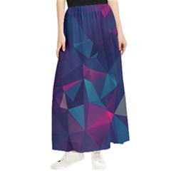 Turquoise Abstract Black Galaxy Pattern Turquoise Maxi Chiffon Skirt