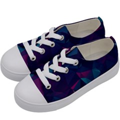 Turquoise Abstract Black Galaxy Pattern Turquoise Kids  Low Top Canvas Sneakers