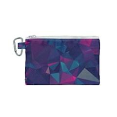 Turquoise Abstract Black Galaxy Pattern Turquoise Canvas Cosmetic Bag (small)