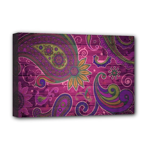 Abstract Purple Pattern Deluxe Canvas 18  X 12  (stretched)